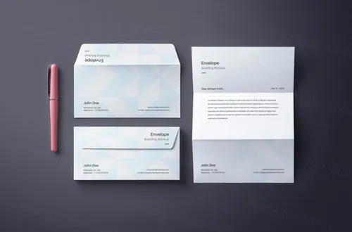 时尚现代风格信封模型PSD贴图样机Envelope Letter Psd Mockup