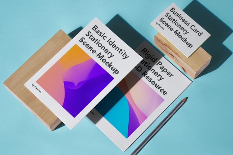 经典A4纸名片场景品牌设计提案样机模板 Stationery Psd Identity Branding Mockup