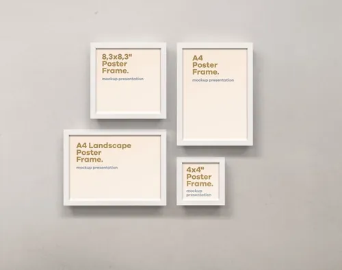 海报框架模型PSD贴图模板Psd Poster Frame Mockup