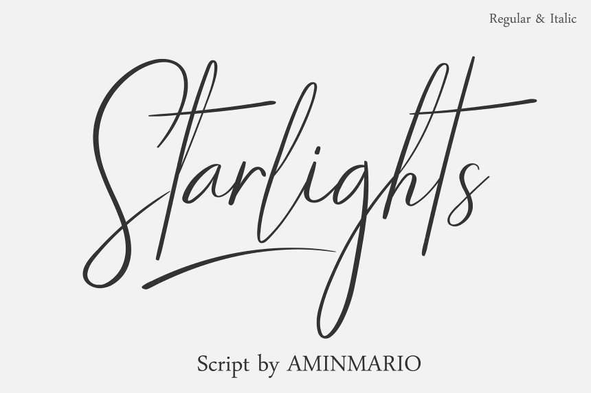 新颖时尚的手写体英文字体 STARLIGHTS | A Classy Script