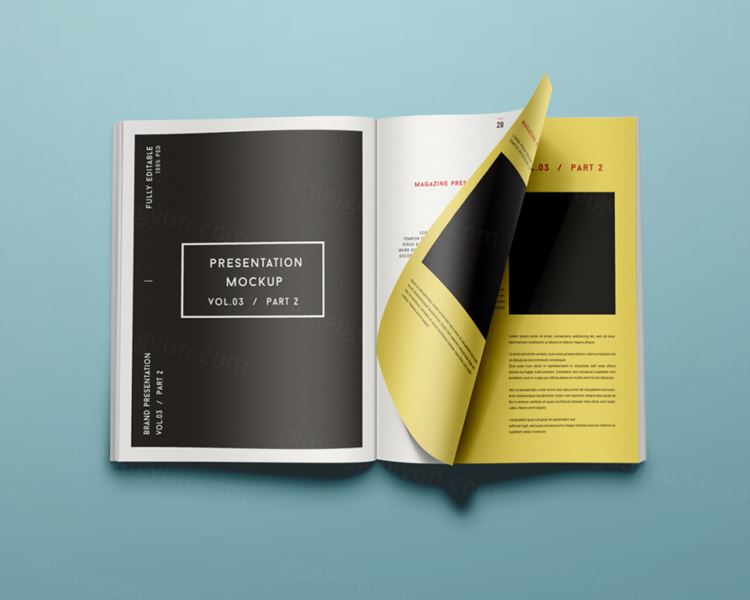 书籍杂志贴图样机PSD模板Psd Magazine Mockup Vol027