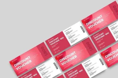 时尚高端简约新年圣诞节打折促销sale礼品券入场券门票设计矢量模板srtp-gi...