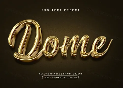 高质量3D立体字黄金字体效果PSD模板素材 3d style