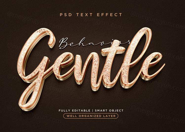 高质量3D立体字金属字体效果PSD模板素材 3d style