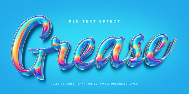 高质量3D立体字镀铬金属渐变字体效果PSD模板素材 3d s