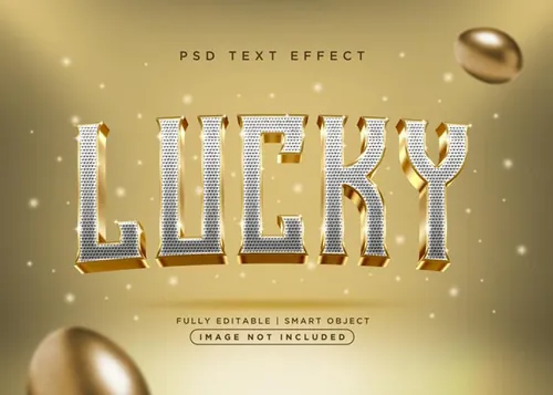 高质量3D立体字珠光宝气金色字体效果PSD模板素材 3d s
