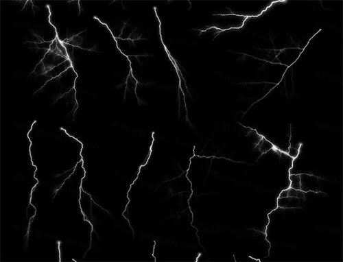 50个高品质的超清天空闪电雷电雷暴效果PS笔刷素材 Lightning