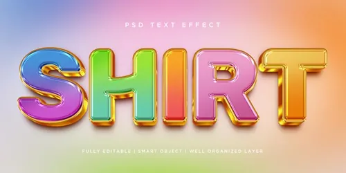 高质量3D立体字卡通糖果色彩虹渐变字体效果PSD模板素材 3