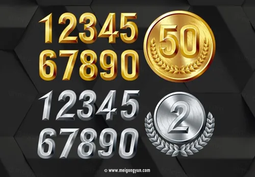 金属质感数字奖牌Metal Texture Digital Medals