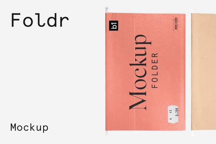 逼真写实褶皱文件夹纸袋品牌设计样机PSD模板 Paper F