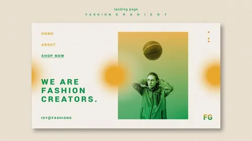 极简风时尚黄绿色渐变个性排版宣传海报PSD模板素材 Fashion gradient template