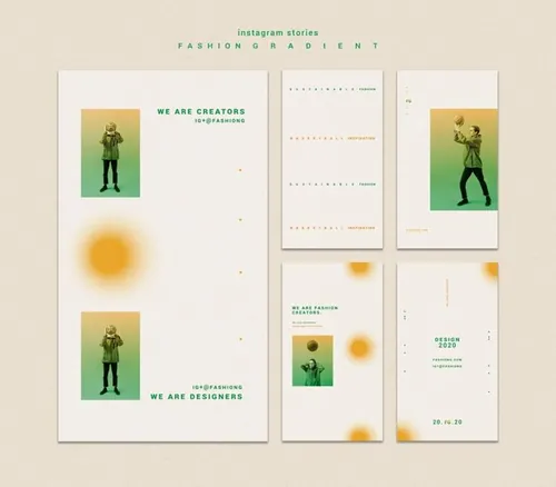 极简风时尚黄绿色渐变个性排版宣传海报PSD模板素材 Fash