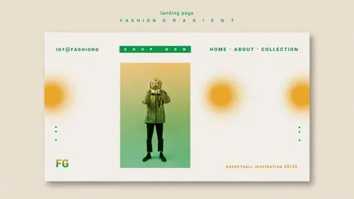 极简风时尚黄绿色渐变个性排版宣传海报PSD模板素材 Fash