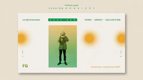 极简风时尚黄绿色渐变个性排版宣传海报PSD模板素材 Fashion gradient template