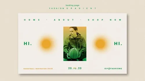 极简风时尚黄绿色渐变个性排版宣传海报PSD模板素材 Fashion gradient template