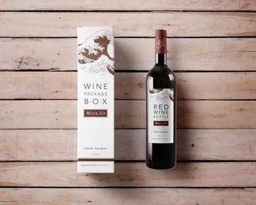 酒盒包装设计PSD贴图模板Psd Wine Box Mockup