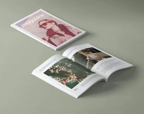 等轴测透视图A4 psd杂志样机模板 A4 Psd Magazine Mockup Template