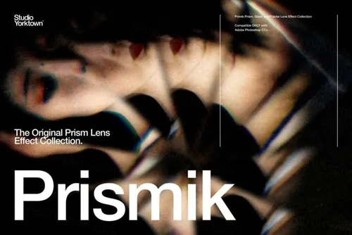 酷炫万花筒玻璃棱镜折射镜片反射胶片颗粒感效果模板 Prism