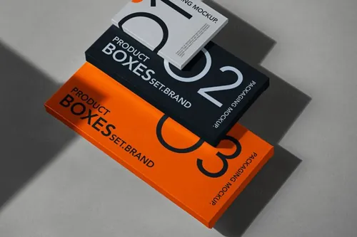 薄纸盒包装设计提案场景展示样机模板 Product Psd