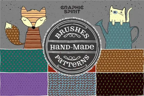 插画画笔和背景纹理素材 Illustrator Brushe