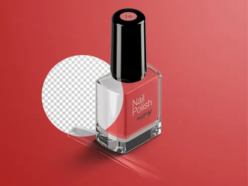 指甲油化妆品包装设计提案样机PSD模板 Cosmetic mockup nail polish bottle packaging