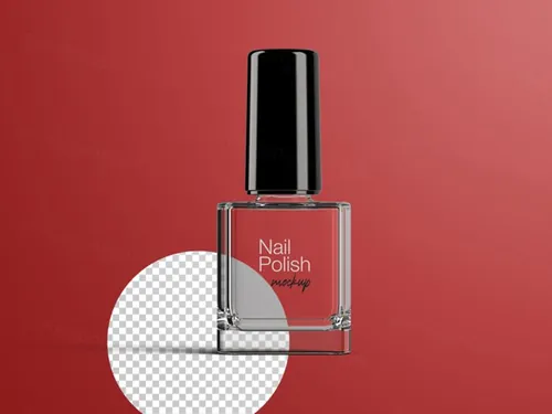 指甲油化妆品包装设计提案样机PSD模板 Cosmetic mockup nail polish bottle packaging