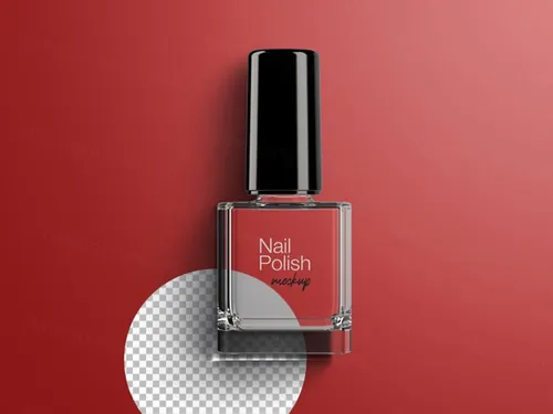 指甲油化妆品包装设计提案样机PSD模板 Cosmetic mockup nail polish bottle packaging