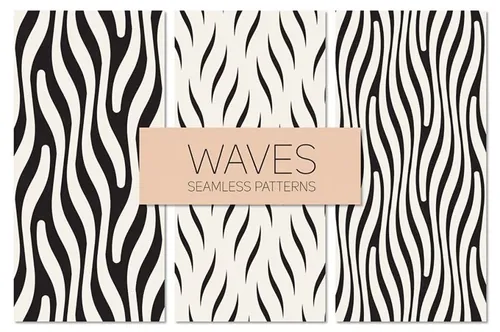 波浪无缝背景纹理素材 Waves. Seamless Pat