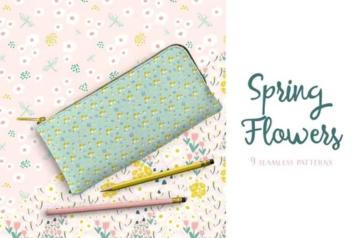 春天的花朵图案集合 Spring Flowers Patte