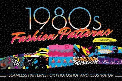 1980复古背景纹理素材 1980s Seamless Pa