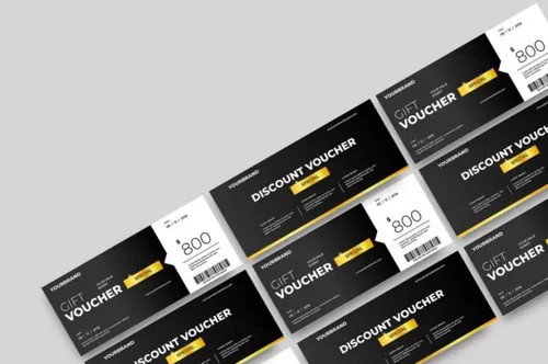 时尚高端简约多用途的新年圣诞节打折促销sale礼品券入场券门票设计矢量模板srtp-gi...