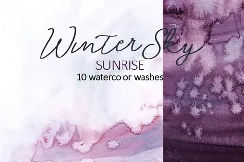 紫色水彩画 Purple Watercolor Washes