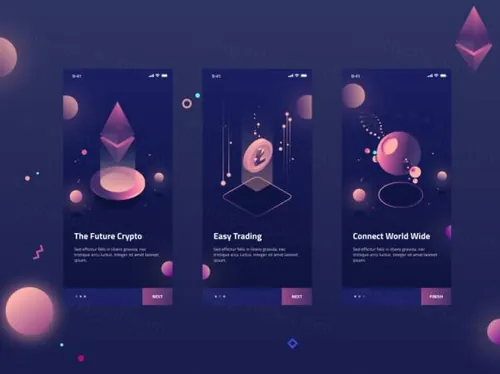 加密货比类APP闪屏 Cryptocurrency Onboarding Scr