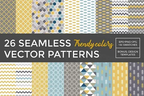 26款矢量图案素材 Vector patterns Tren