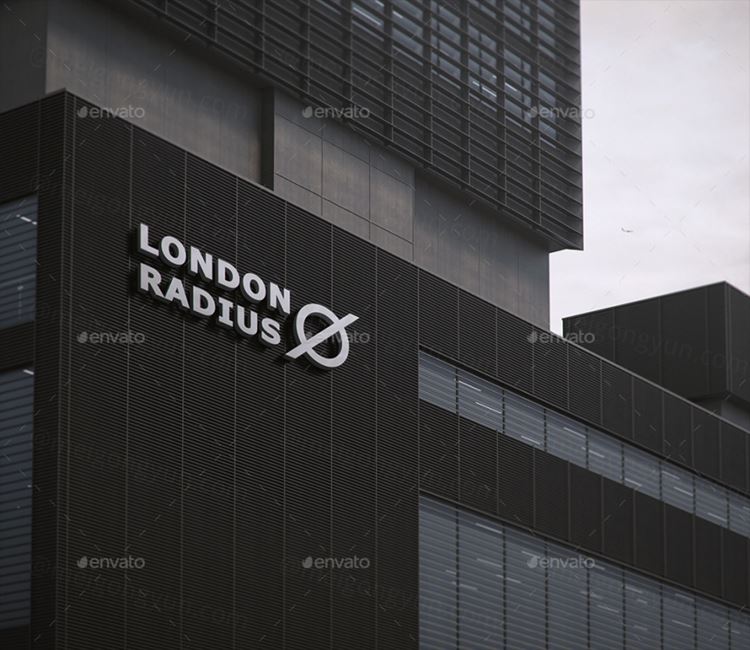 3D标志LOGO高楼墙面展示效果Mockups