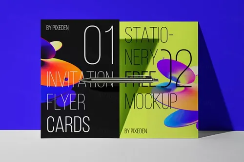 邀请函折页宣传单设计提案场景展示样机模板 Invitatio