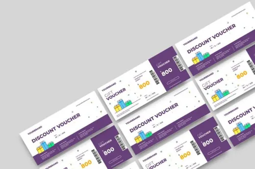 时尚高端简约多用途的新年圣诞节打折促销sale礼品券入场券门票设计矢量模板 srtp-g...