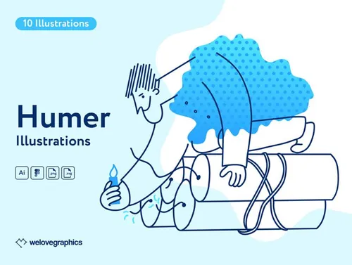 Web网页404错误页幽默个性人物插画合集 Humer Il
