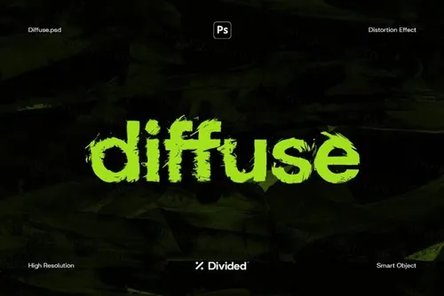 漫反射字体图像模糊扭曲失真垃圾摇滚PSD模板素材 Diffu