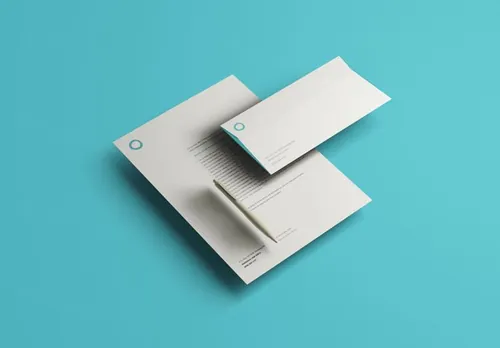 漂浮的信封信件场景样机PSD模板素材 Floating Identity Mockup