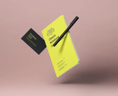 重力Psd笔记本样机 Gravity Psd Notebook Mockup