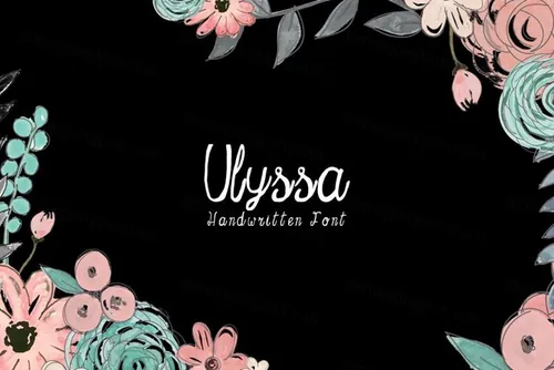 时尚手绘字体 Ulyssa Handwritten Font