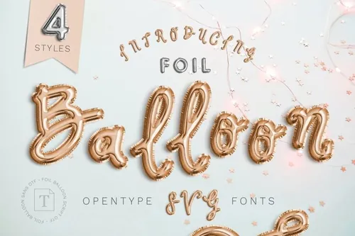 彩色趣味气球字体 FoilBalloon  Color bi
