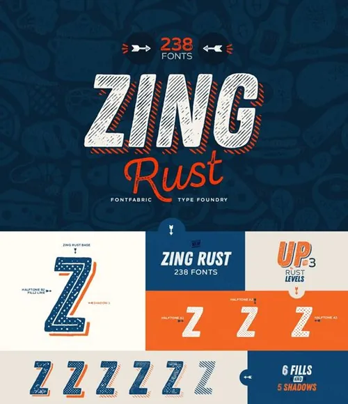 肌理笔刷字体 Zing Rust