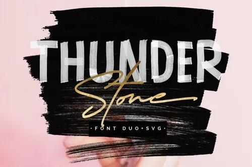 优雅简约手写字体 Thunder Stone Font Du