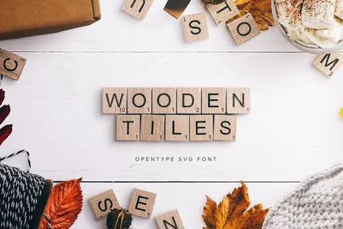 木纹字体 Wooden Tiles Font
