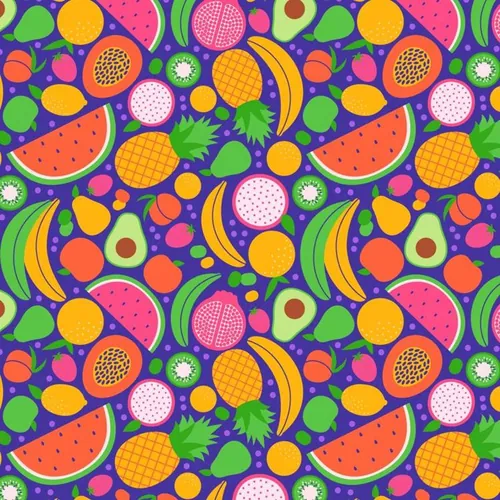 夏季暑假夏天水果饮料夏日装饰无缝拼接图案素材 Summer