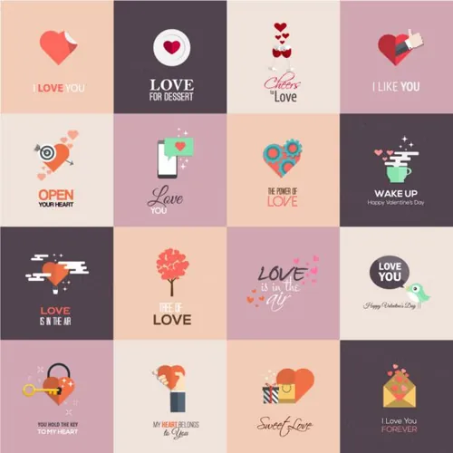 情人节女神节母亲节婚礼季浪漫活动爱心图标大合集