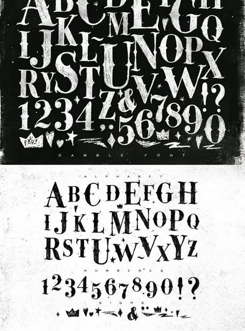 复古风格的古哥特式字体 Gamble Font