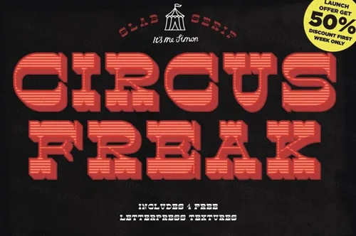 马戏团怪异英文字体 Circus Freak font ch